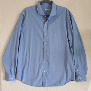 J. McLaughlin Medium Blue Dress Shirt Size XL